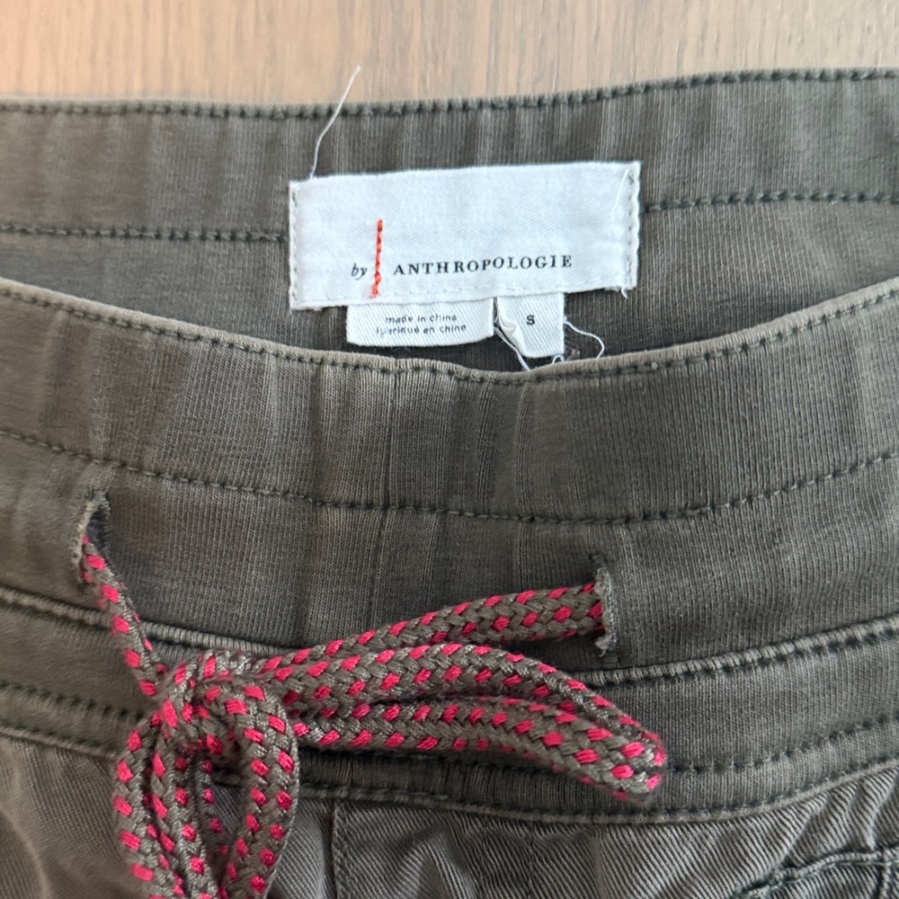 Anthropologie Khaki Joggers with Pink Accents - Picture 3 of 6